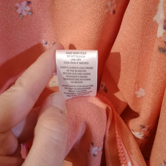 Studio B by Bobeau short sleeve orange wrap around dress with floral print - Picture 10 of 10